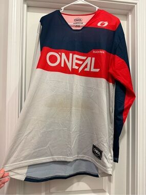 O'NEAL Men's Long Sleeve Red Navy White Performance Jersey
